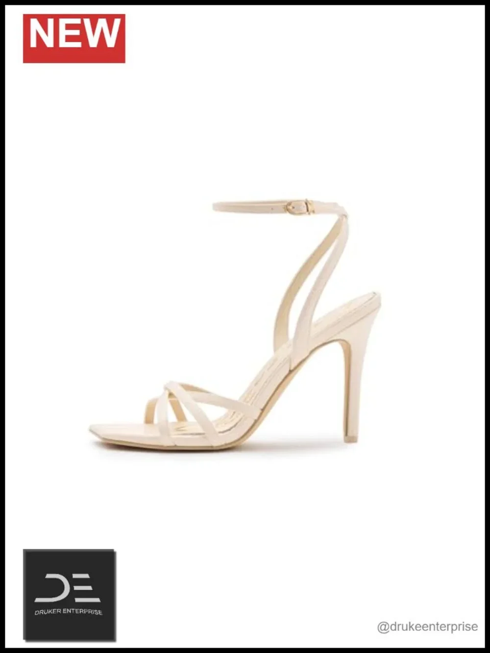 Women's Heeled Sandals - Leather Stiletto Heels, Open Toe, Buckle, X-Strap,